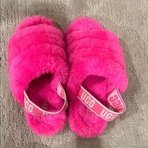 UGG Women Hot Pink fluff slippers